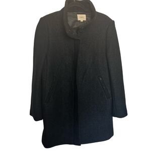LOFT BLACK WOOL COAT POCKETS WARM SIZE large LG